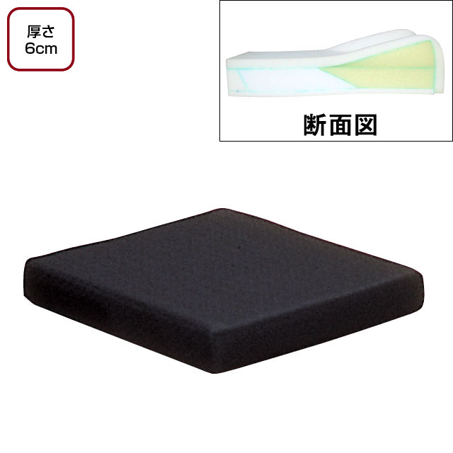 タカノ車いす用クッション　TC-064　厚さ6cm【介護用品：車いす用クッション】