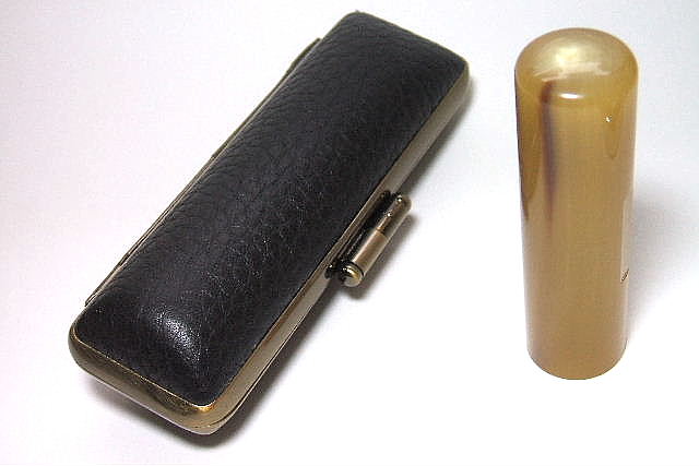 数量限定！オランダ水牛実印・選べるケース付き1６．５ミリ丸　送料無料！