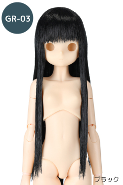 【LE-HCGR03ST】[オビツショップ限定]植毛キャップ GR-03 ストレート　ブラック