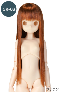 【LE-HCGR03ST-BR】[オビツショップ限定]植毛キャップ GR-03 ストレート　ブラウン