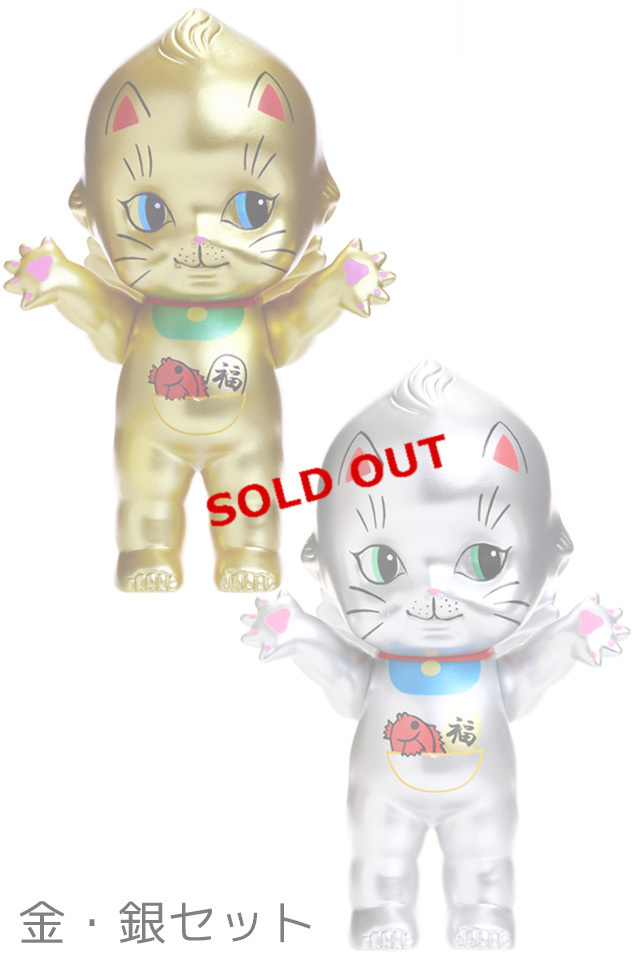 【KP150-MA-GDSL】オビツキューピー15cm招き猫 ゴールド&シルバーセット
