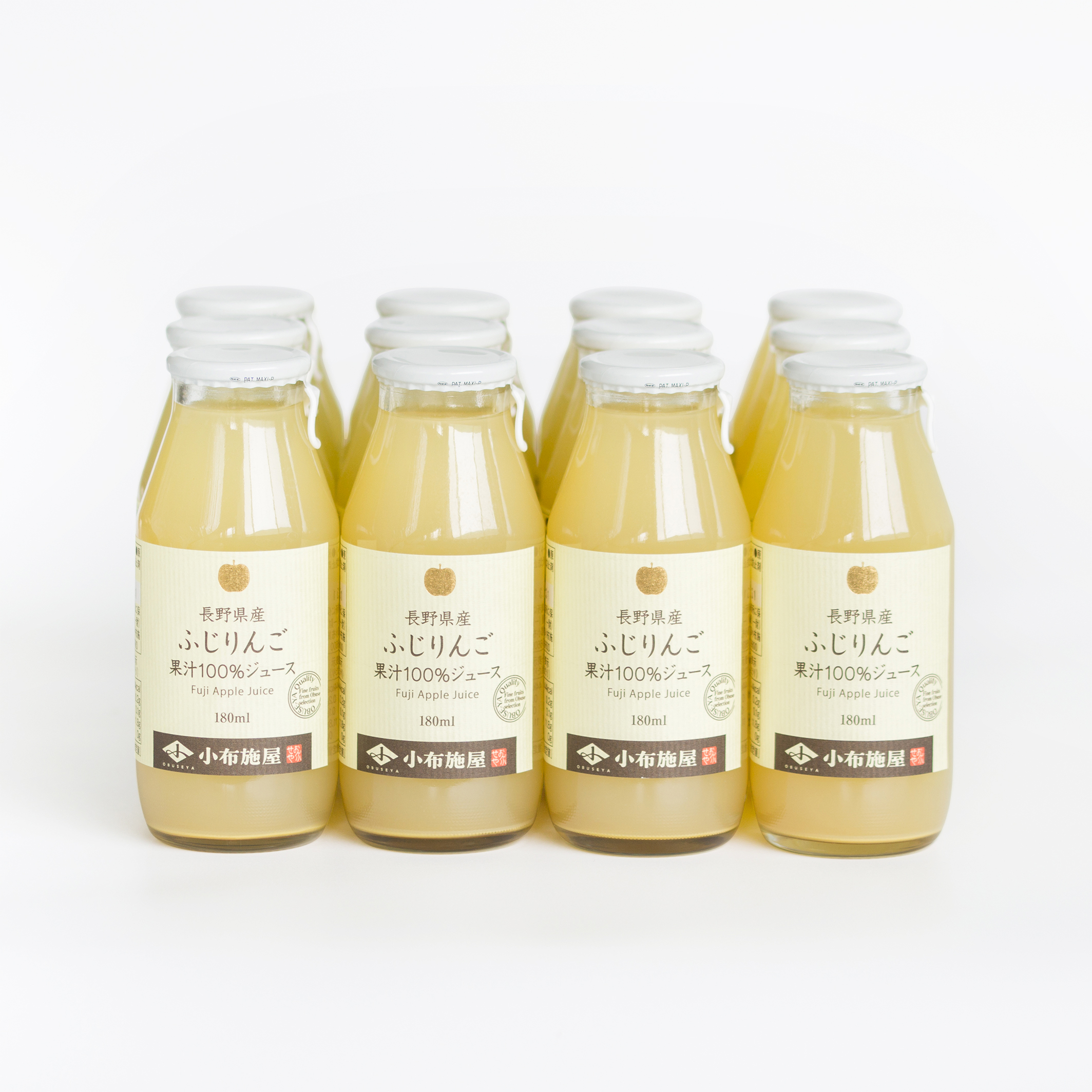小布施屋　りんごジュース　180ml　ふじ　新ラベル