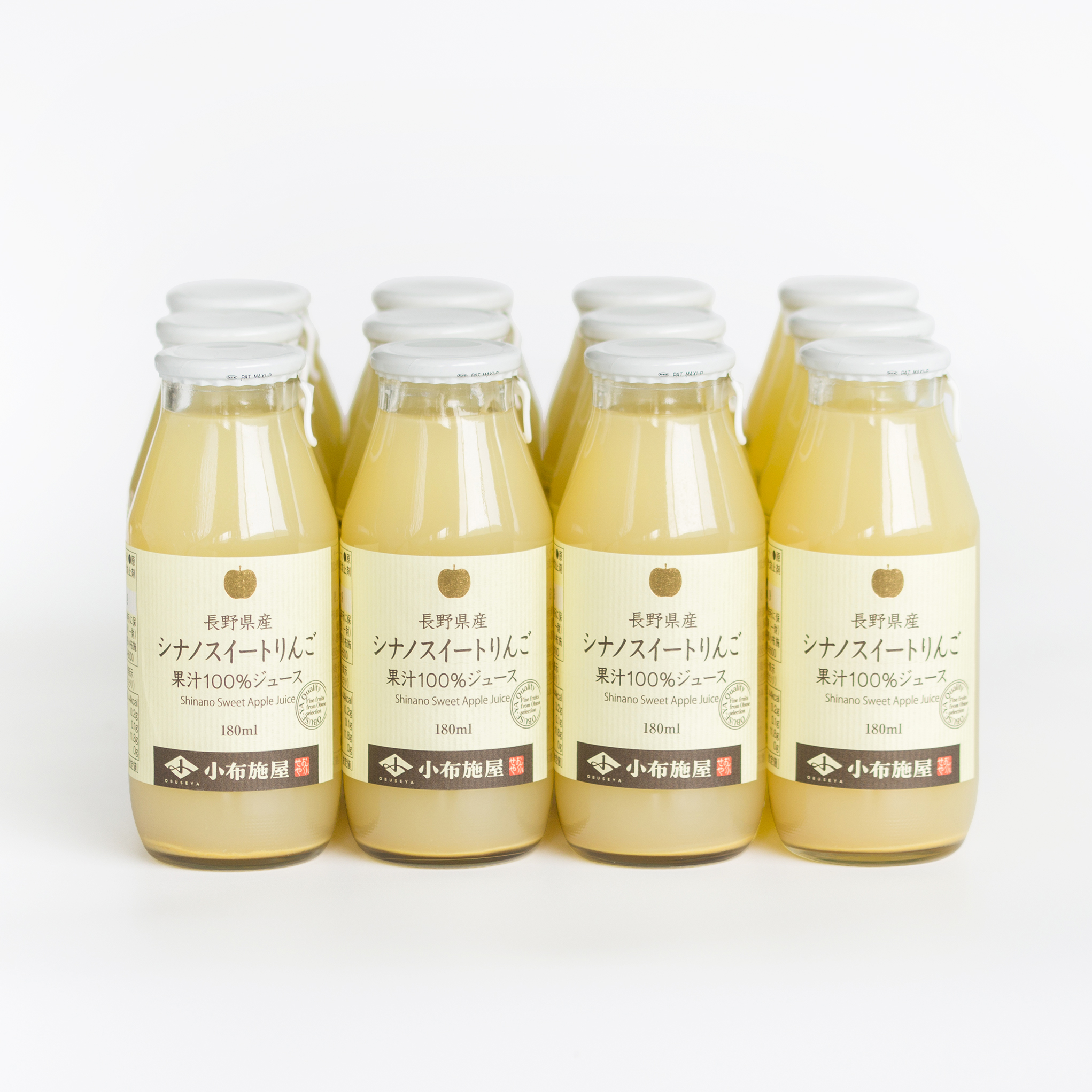 小布施屋　りんごジュース　180ml　シナノスイート　新ラベル
