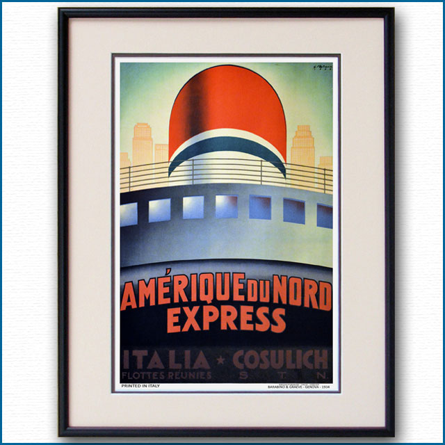 1934年 パトローネ イタリアンラインのポスター 2079LL黒