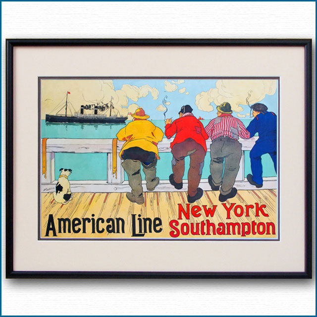 1901年 アンリ・カシエ アメリカンラインのポスター 2375LL黒