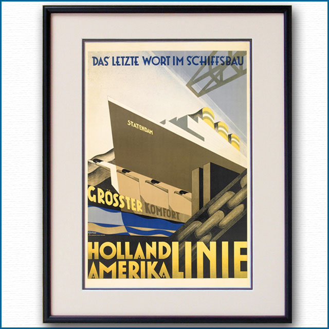 1928年 客船スタテンダムのポスター 2451LL黒