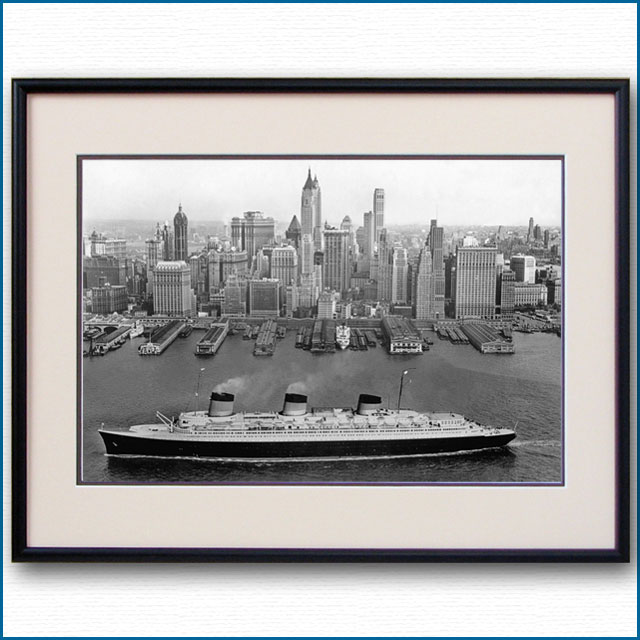 1938年頃 客船ノルマンディーの写真 2489LL黒