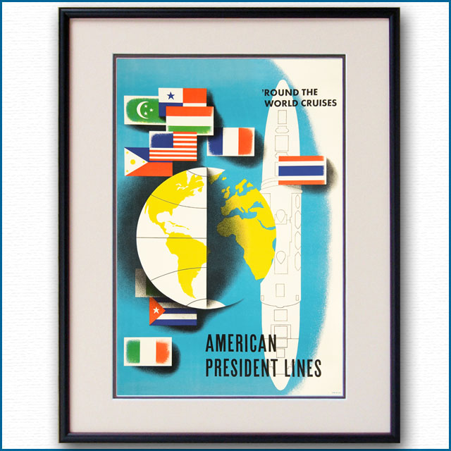 1971年 APL・アメリカンプレジデントラインズのポスター 2612LL黒