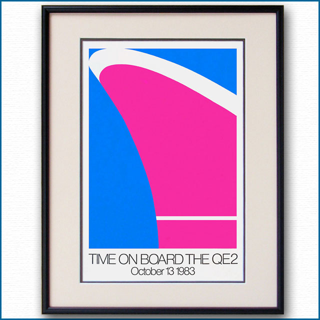 1983年 タイム クイーンエリザベス2のポスター 2763LL黒