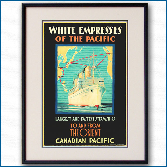1930年 客船エンプレス・オブ・ジャパンのポスター 2814LL黒