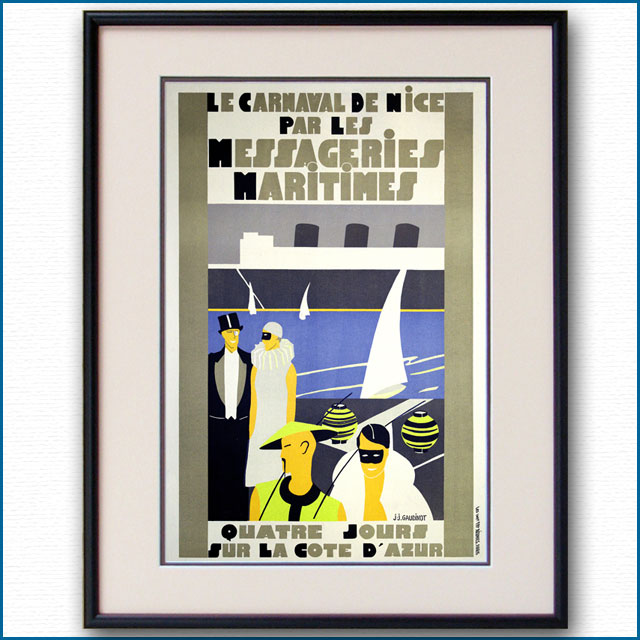 1935年 MMフランス郵船のポスター 2979LL黒