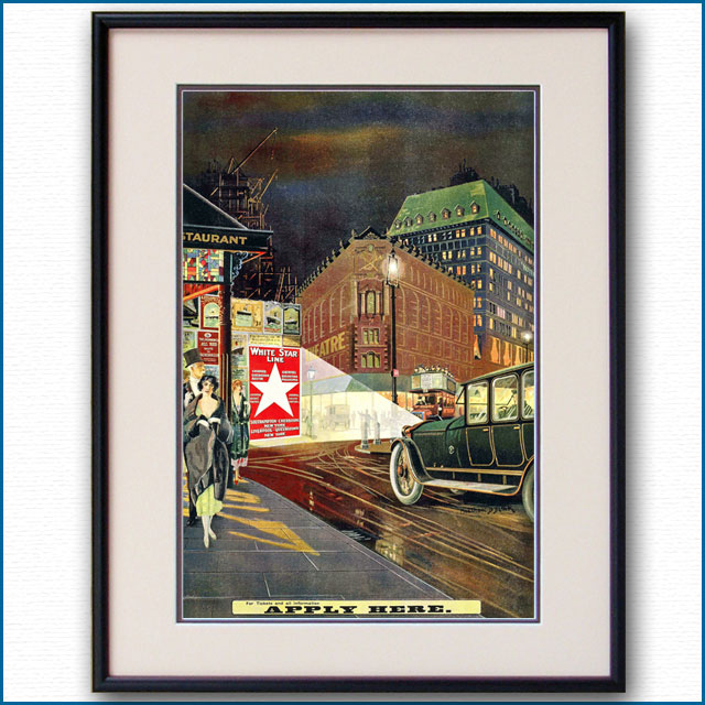 1920年 ホワイトスターラインのポスター 2980LL黒