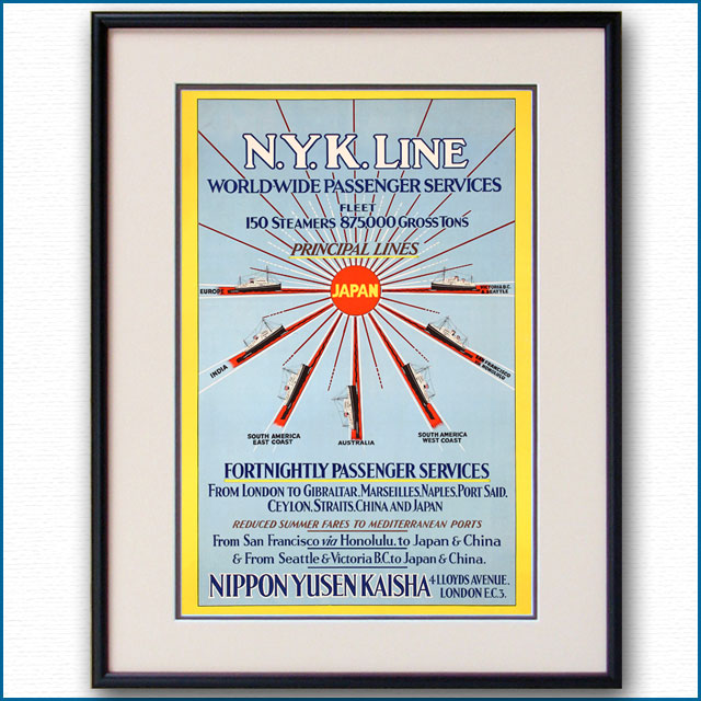 1938年 日本郵船のポスター 3016LL黒