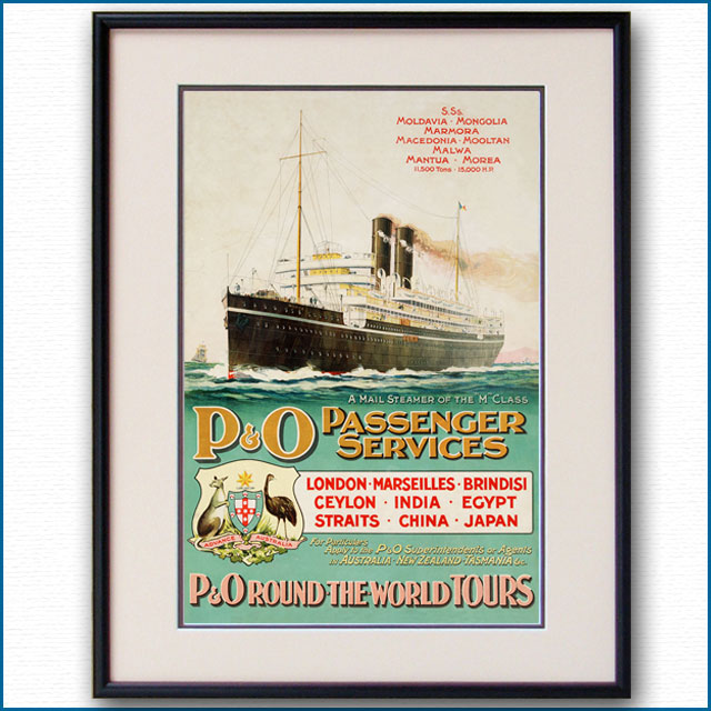 1909年 P&Oのポスター 3040LL黒