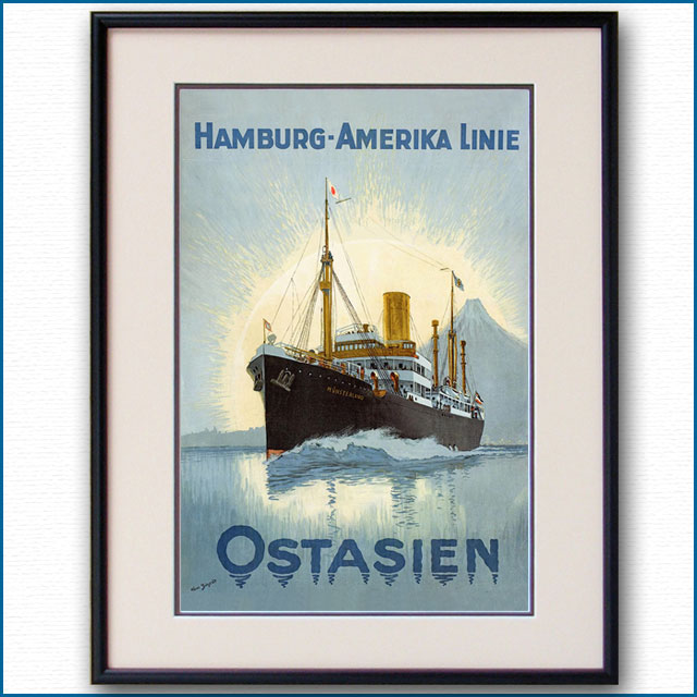 1922年 ハンブルク・アメリカラインのポスター 3063LL黒