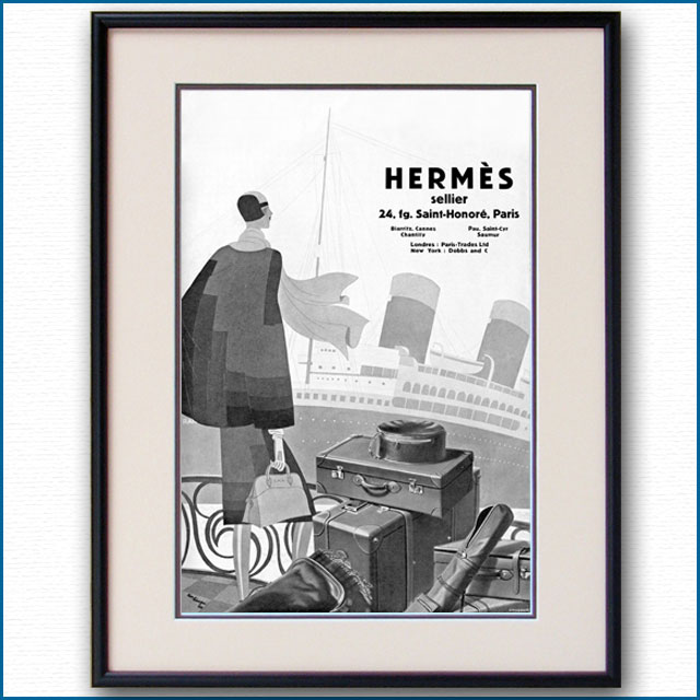 1927年 レオン・ベニーニ 客船フランス・エルメス雑誌広告 3091LL黒