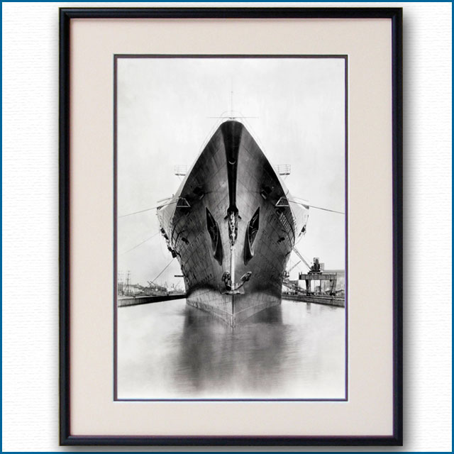 1934年 客船ノルマンディー・船首の写真 3261LL黒