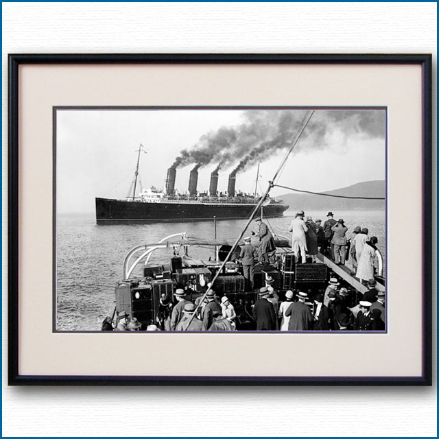 1909年 客船モーレタニア・フィッシュガード寄港の写真 3271LL黒