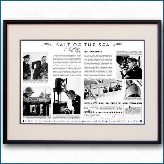 1933年 キュナード・ウィリアム・マクフィー・見開き雑誌広告 3371LL 黒