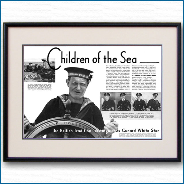 1936年 キュナードホワイトスター見開き雑誌広告 3372LL 黒