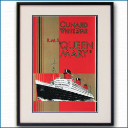 1936年 客船クイーンメリーのポスター【Maritime Gallery Ocean