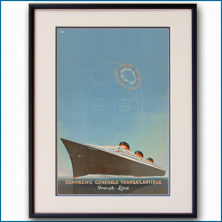 1935年 ポール・イリーブ 客船ノルマンディー・ブローシャーカバー 2069LL黒