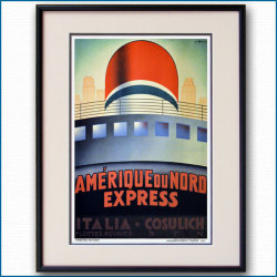 1934年 パトローネ イタリアンラインのポスター 2079LL黒