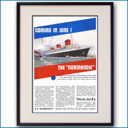 1935年 客船ノルマンディー・就航雑誌広告 2108LL黒