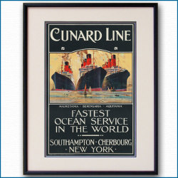 1920年 オーディン・ローセンヴィング キュナードラインのポスター 2283LL黒