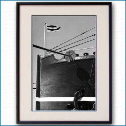 1930年代 日本郵船・龍田丸 船首の写真 2494LL黒