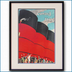 1926年 キュナードラインのポスター 2589LL黒