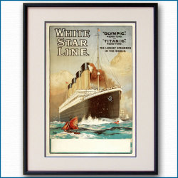 1912年 客船オリンピック・タイタニックのポスター 2610LL黒
