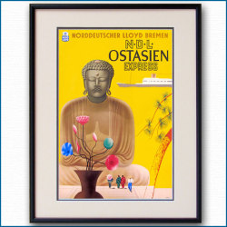 1937年 オットー・アルプケ 北ドイツロイドラインのポスター 2675LL黒