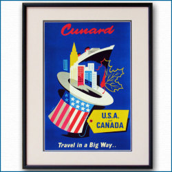 1955年頃 キュナードライン客船ポスター 2720LL黒