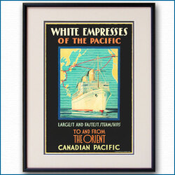 1930年 客船エンプレス・オブ・ジャパンのポスター 2814LL黒