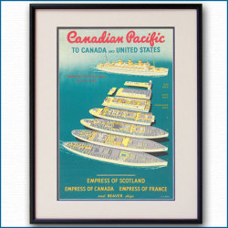 1951年 客船エンプレス・オブ・スコットランド（ジャパン）のポスター 2950LL黒