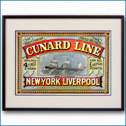 1875年 キュナードラインのポスター 2952LL黒