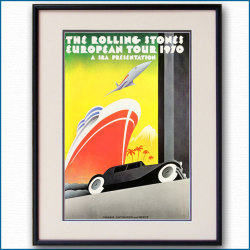 1970年 ローリングストーンズ欧州ツアーのポスター 2955LL黒