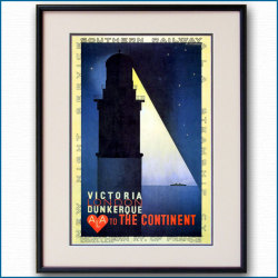 1927年 カッサンドル ロンドン・ダンケルク ALA英仏海峡連絡船のポスター 2968LL黒