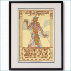 1927年 ALEXANDRIE MMフランス郵船のポスター 2970LL黒