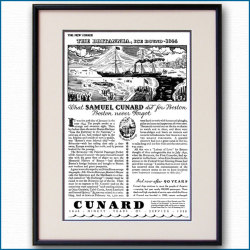 1930年 キュナードライン・客船ブリタニア雑誌広告 3213LL黒