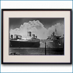 1939年 客船ノルマンディーとクイーンメリーの写真 3235LL黒