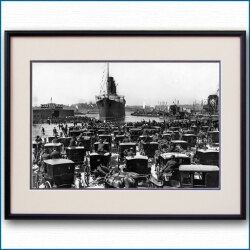 1907年 客船ルシタニア・ニューヨーク初入港の写真 3245LL黒