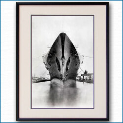 1934年 客船ノルマンディー・船首の写真 3261LL黒