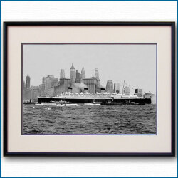1936年 客船クイーンメリー・ニューヨーク初入港の写真アートプリント