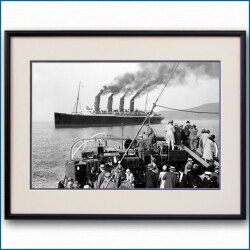 1909年 客船モーレタニア・フィッシュガード寄港の写真 3271LL黒