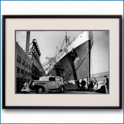 1936年 客船クイーンメリー・ニューヨーク初停泊の写真 3302LL黒