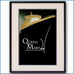 2003年 クイーンメリー2 竣工記念のポスター 3334LL黒