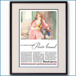 1934年 マリー・ローランサン フレンチライン雑誌広告 3355LL黒