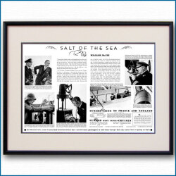 1933年 キュナード・ウィリアム・マクフィー・見開き雑誌広告 3371LL 黒